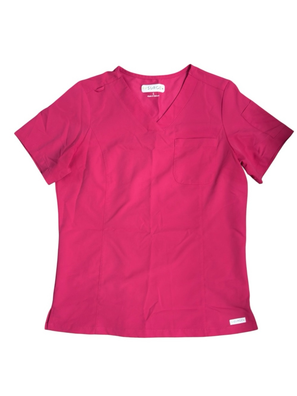 RESURGE Women’s DIAMOND 3-Pocket V-Neck Tuck In / Wear Out Scrub Top EUC